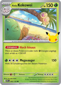 Pokémon Sammelkarte von Alola-Kokowei aus der 30 Jahre Erweiterung (Hauptset)