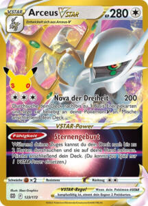 Pokémon Sammelkarte von Arceus VStar aus der 30 Jahre Erweiterung (Classic Collection)