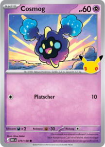 Pokémon Sammelkarte von Cosmog aus der 30 Jahre Erweiterung