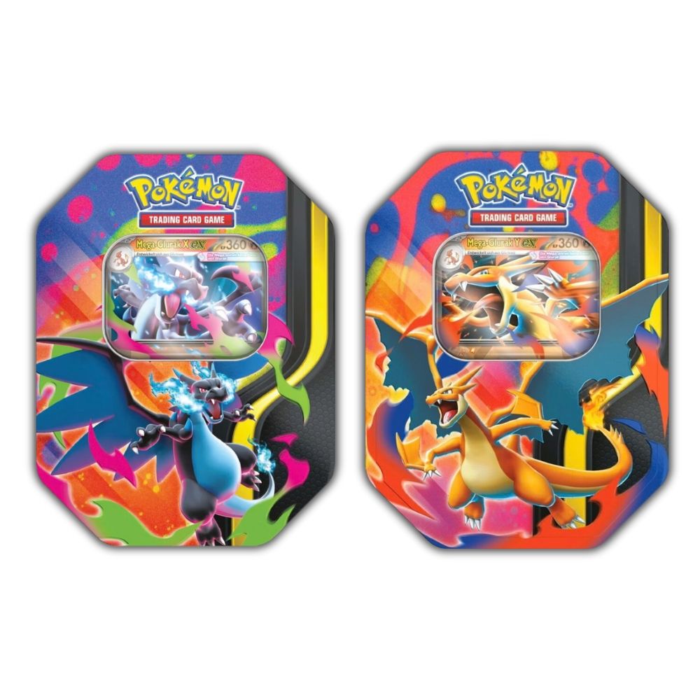 pokemon mega glurak x & y tin box set (zufalliges motiv)