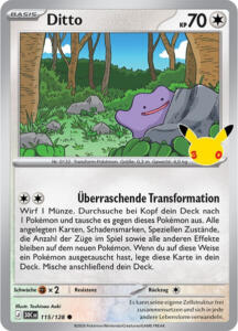 Pokémon Sammelkarte von Ditto aus der 30 Jahre Erweiterung (Hauptset)