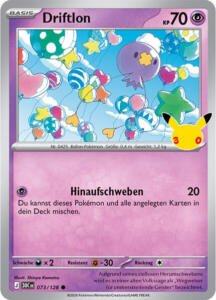 Pokémon Sammelkarte von Driftlon aus der 30 Jahre Erweiterung