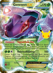 Pokémon Sammelkarte von Genesect ex aus der 30 Jahre Erweiterung (Classic Collection)