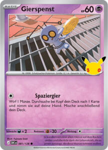Pokémon Sammelkarte von Gierspenst aus der 30 Jahre Erweiterung (Hauptset)
