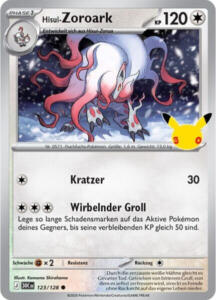 Pokémon Sammelkarte von Hisui-Zoroark aus der 30 Jahre Erweiterung (Hauptset)