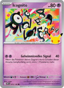 Pokémon Sammelkarte von Icognito aus der 30 Jahre Erweiterung