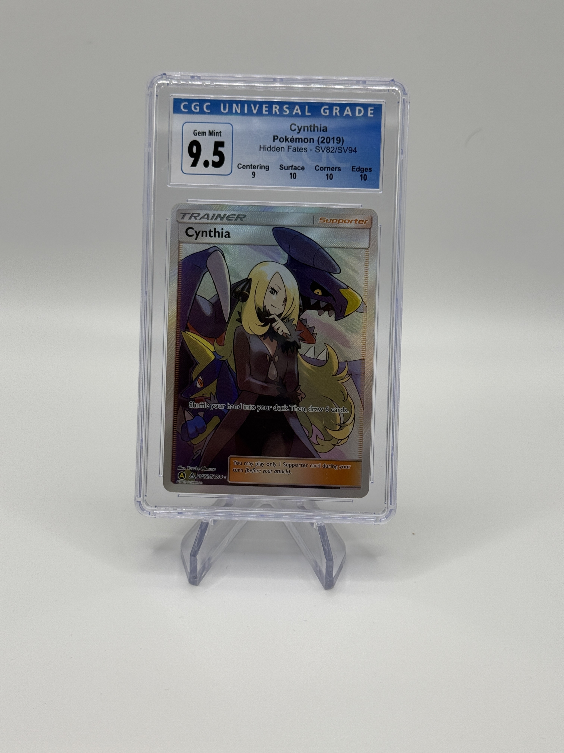 pokemon cynthia full art trainer hidden fates ( englisch) cgc 9.5