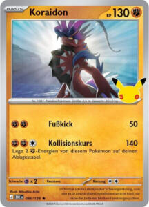 Pokémon Sammelkarte von Koraidon aus der 30 Jahre Erweiterung (Hauptset)