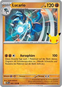 Pokémon Sammelkarte von Lucario aus der 30 Jahre Erweiterung (Hauptset)
