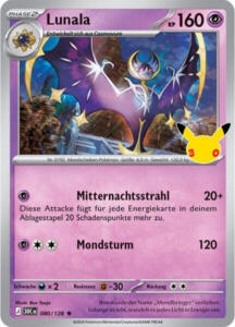 Pokémon Sammelkarte von Lunala aus der 30 Jahre Erweiterung