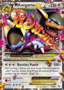 M Kangama EX 79/106 aus der Erweiterung Flammenmeer, EX Holo Rare als Mega-Entwicklung