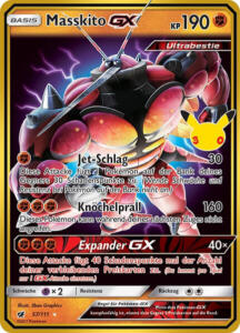 Pokémon Sammelkarte von Masskito GX aus der 30 Jahre Erweiterung (Classic Collection)