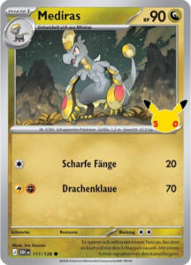 Pokémon Sammelkarte von Mediras aus der 30 Jahre Erweiterung (Hauptset)