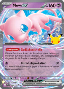 Pokémon Sammelkarte von Mew ex aus der 30 Jahre Erweiterung