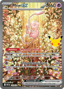 Pokémon Sammelkarte von Mew ex aus der 30 Jahre Erweiterung (Secret Rares)