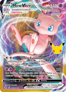 Pokémon Sammelkarte von Mew VMax aus der 30 Jahre Erweiterung (Classic Collection)