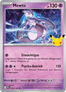 Pokémon Sammelkarte von Mewtu aus der 30 Jahre Erweiterung (Hauptset)