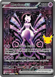 Pokémon Sammelkarte von Mewtu ex aus der 30 Jahre Erweiterung (Secret Rares)