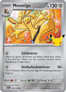 Pokémon Sammelkarte von Monetigo aus der 30 Jahre Erweiterung (Hauptset)