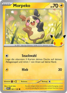 Pokémon Sammelkarte von Morpeko aus der 30 Jahre Erweiterung (Hauptset)