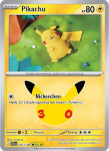 Pokémon Sammelkarte von Pikachu aus der 30 Jahre Erweiterung