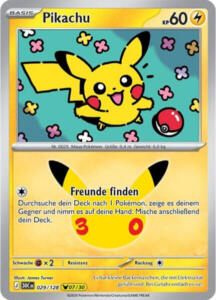 Pokémon Sammelkarte von Pikachu aus der 30 Jahre Erweiterung