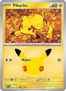 Pokémon Sammelkarte von Pikachu aus der 30 Jahre Erweiterung