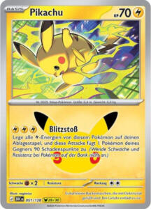 Pokémon Sammelkarte von Pikachu aus der 30 Jahre Erweiterung