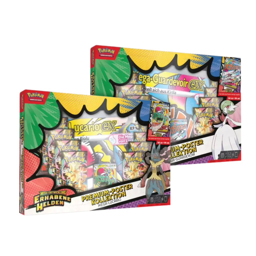 pokemon mega entwicklung erhabene helden premium poster kollektion