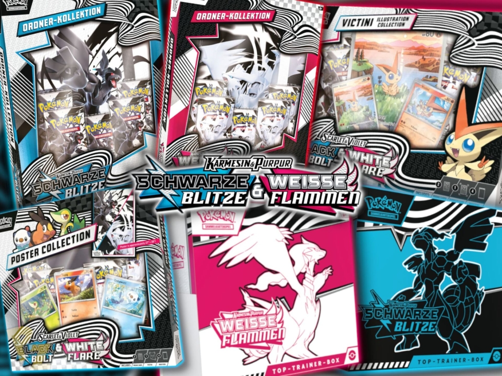 pokemon schwarze blitze weisse flammen sets erweiterungen karmesin purpur juli 2025 2