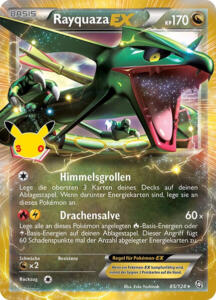 Pokémon Sammelkarte von Rayquaza ex aus der 30 Jahre Erweiterung (Classic Collection)
