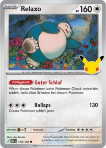 Pokémon Sammelkarte von Relaxo aus der 30 Jahre Erweiterung (Hauptset)
