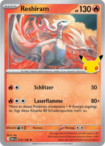Pokémon Sammelkarte von Reshiram aus der 30 Jahre Erweiterung (Hauptset)