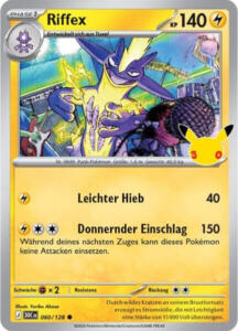 Pokémon Sammelkarte von Riffex aus der 30 Jahre Erweiterung (Hauptset)