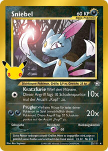 Pokémon Sammelkarte von Sniebel aus der 30 Jahre Erweiterung (Classic Collection)
