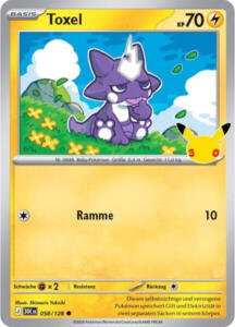 Pokémon Sammelkarte von Toxel aus der 30 Jahre Erweiterung (Hauptset)