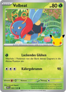 Pokémon Sammelkarte von Volbeat aus der 30 Jahre Erweiterung (Hauptset)