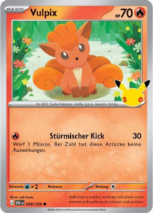 Pokémon Sammelkarte von Vulpix aus der 30 Jahre Erweiterung (Hauptset)