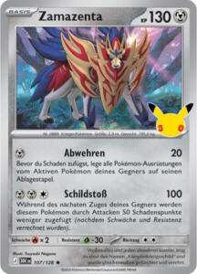 Pokémon Sammelkarte von Zamazenta aus der 30 Jahre Erweiterung (Hauptset)