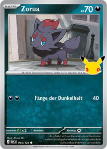 Pokémon Sammelkarte von Zorua aus der 30 Jahre Erweiterung (Hauptset)